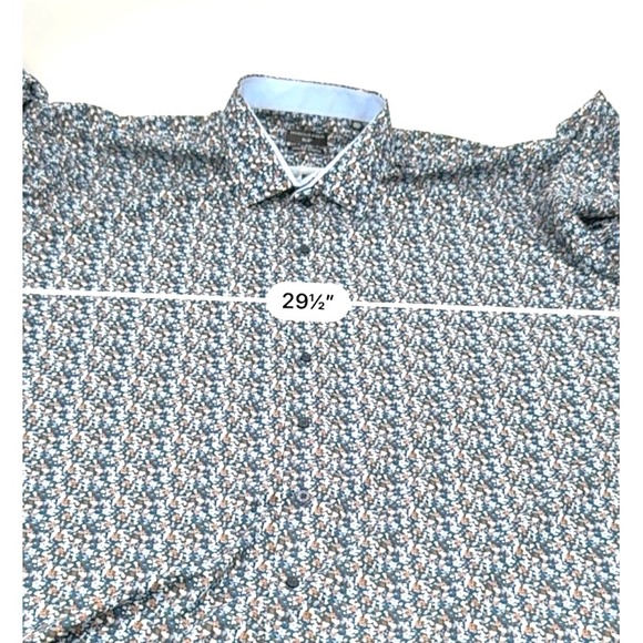 Shaquille O'Neal XLG Cooling Stretch Shirt Mens Sz XLG 18.5 34/35 Floral - Picture 6 of 8